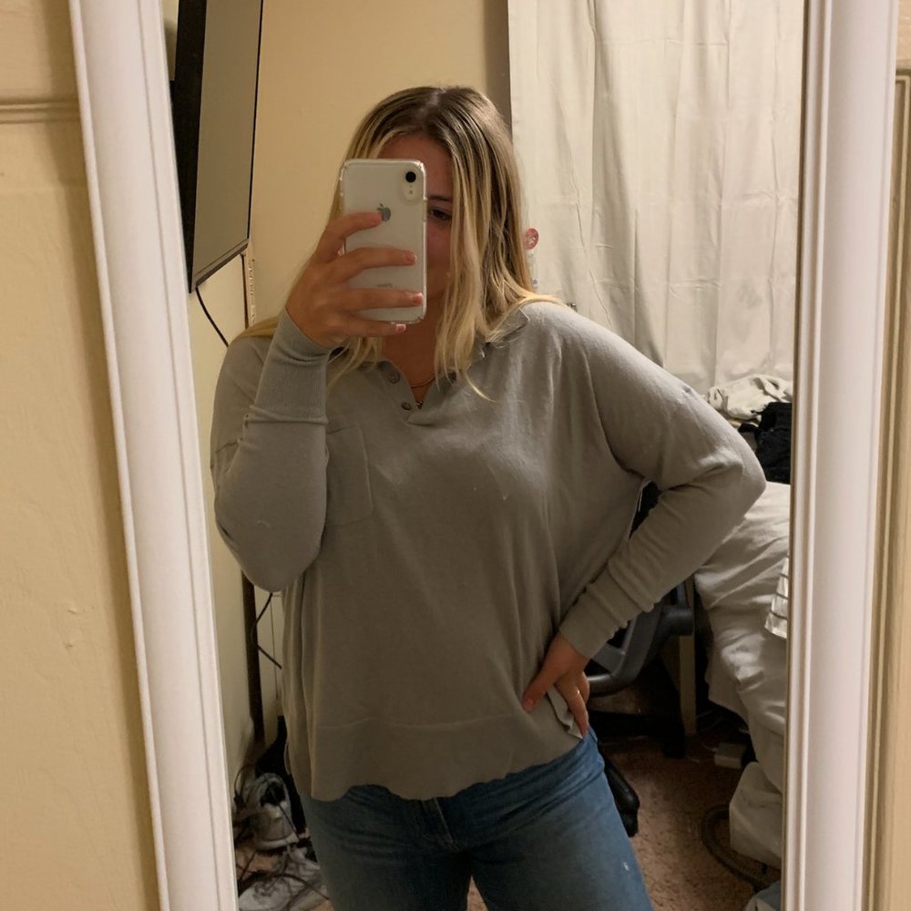 Zara NWOT Green Collared Sweater